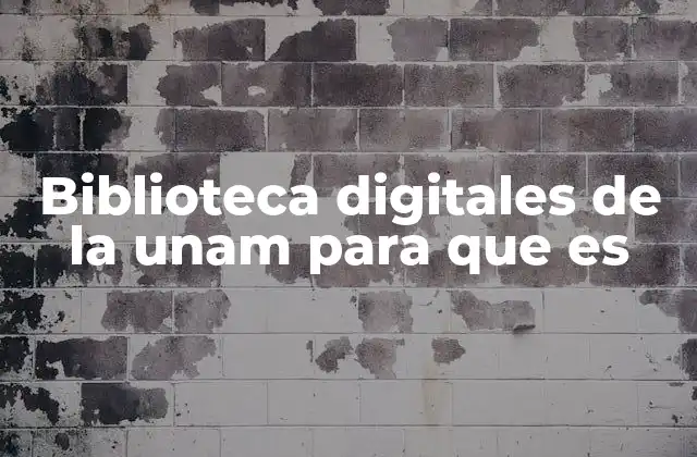 Biblioteca Digitales de la Unam para que es