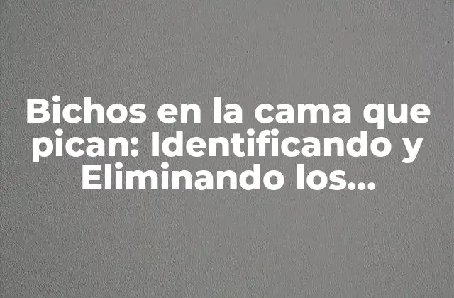 Bichos en la Cama que Pican: Identificando y Eliminando los Insectos que Nos Acechan