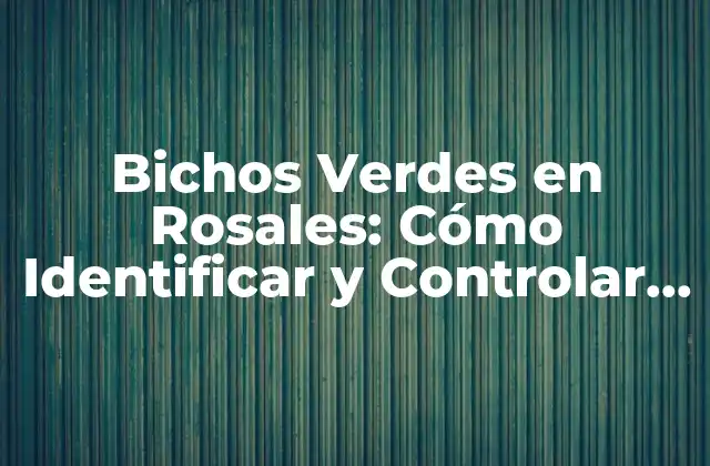Bichos Verdes en Rosales: Cómo Identificar y Controlar Esta Plaga