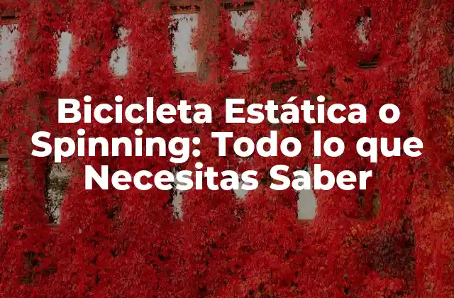 Bicicleta Estática o Spinning: Todo Lo que Necesitas Saber