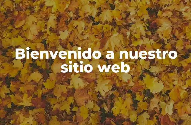 Bienvenido a Nuestro Sitio Web