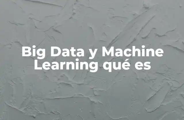 Big Data y Machine Learning Qué es