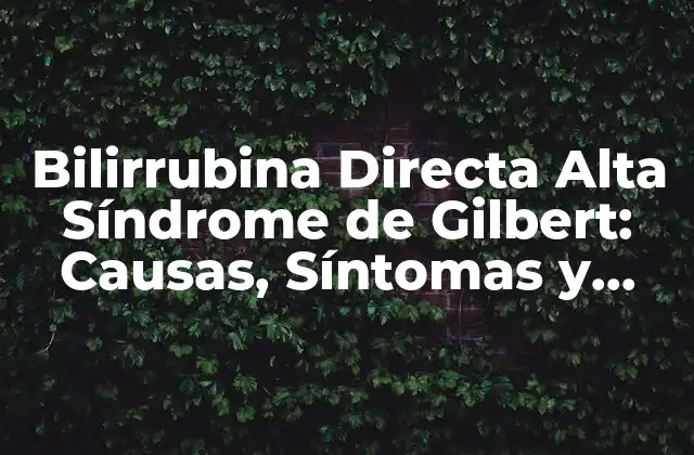 Bilirrubina Directa Alta Síndrome de Gilbert: Causas, Síntomas y Tratamiento