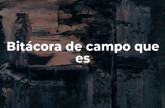 Bitácora de Campo que es