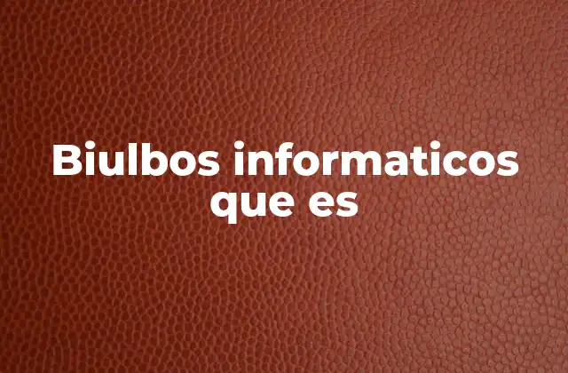 Biulbos Informaticos que es