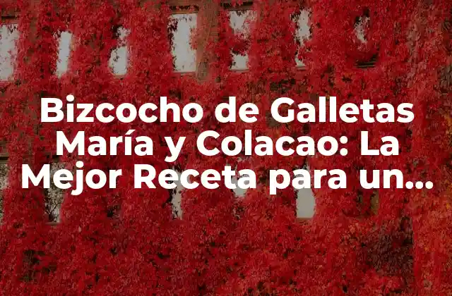 Bizcocho de Galletas María y Colacao: la Mejor Receta para un Postre Delicioso