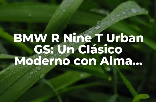 Bmw R Nine T Urban Gs: un Clásico Moderno con Alma Retro