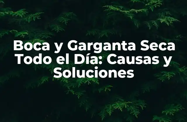 Boca y Garganta Seca Todo el Día: Causas y Soluciones