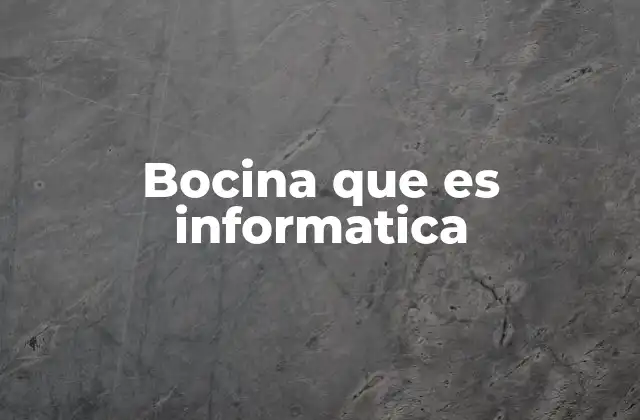 Bocina que es Informatica