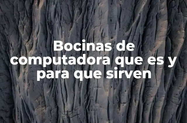 Bocinas de Computadora que es y para que Sirven