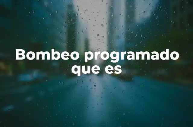 Bombeo Programado que es