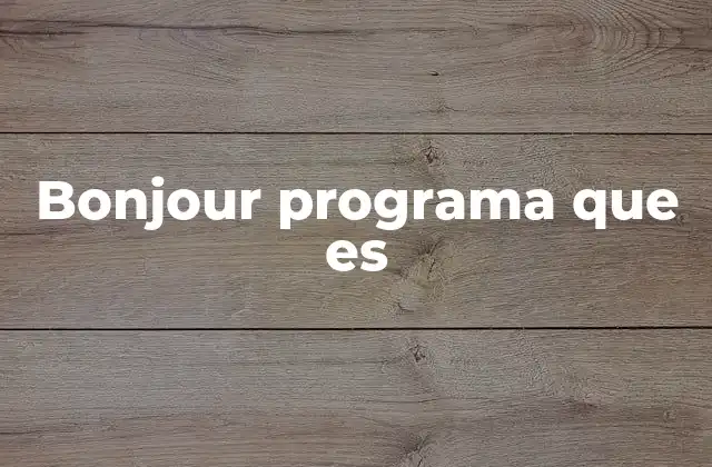 Bonjour Programa que es