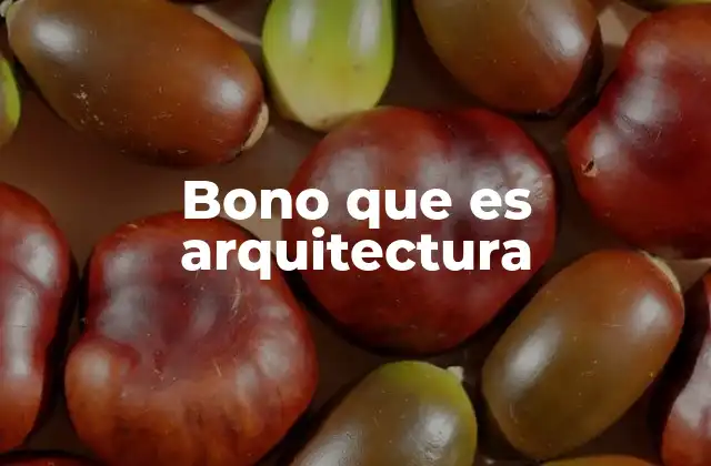 Bono que es Arquitectura