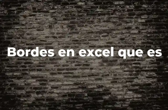 Bordes en Excel que es