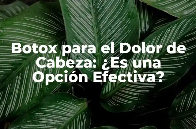 Botox para el Dolor de Cabeza: ¿es una Opción Efectiva?