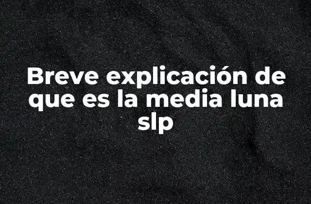 Breve Explicación de que es la Media Luna Slp