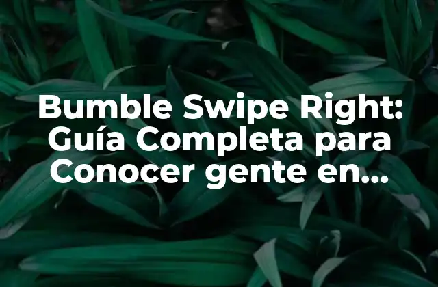 Bumble Swipe Right: Guía Completa para Conocer Gente en Línea