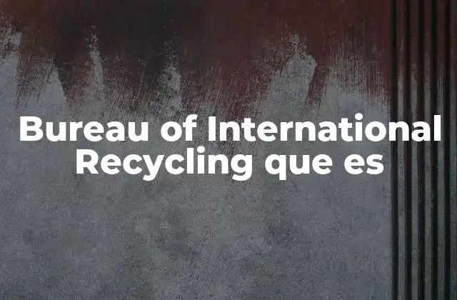 Bureau Of International Recycling que es