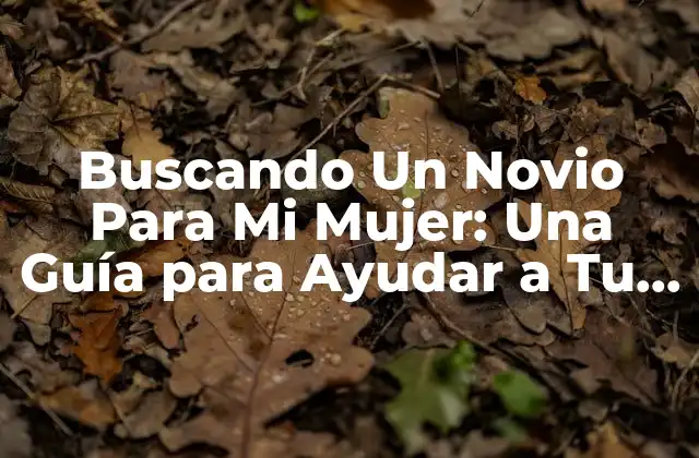 Buscando un Novio para Mi Mujer: una Guía para Ayudar a Tu Pareja a Encontrar el Amor