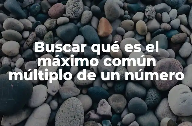 Buscar Qué es el Máximo Común Múltiplo de un Número
