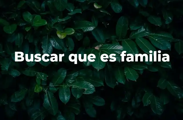 Buscar que es Familia
