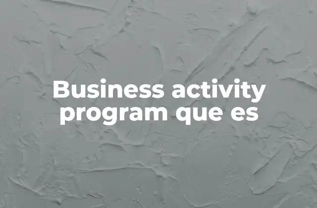 Business Activity Program que es