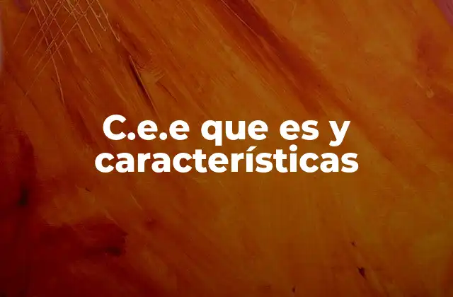 C.e.e que es y Características
