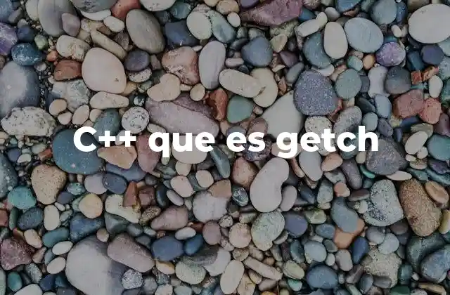 C++ que es Getch