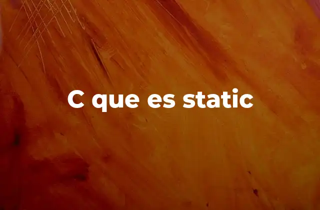 C que es Static