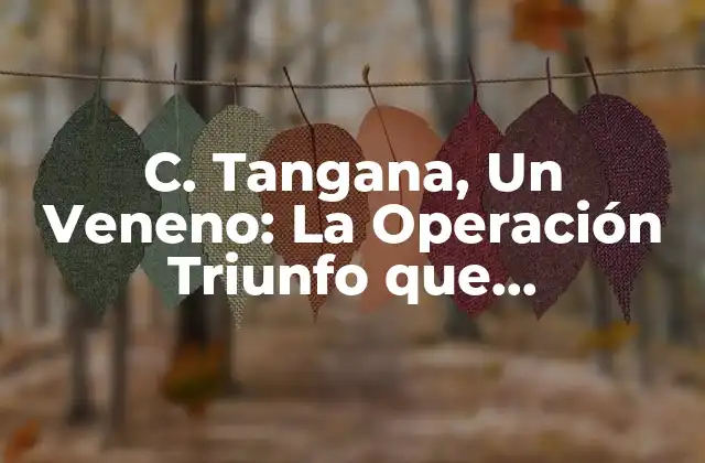 C. Tangana, un Veneno: la Operación Triunfo que Revolucionó la Música Urbana Española