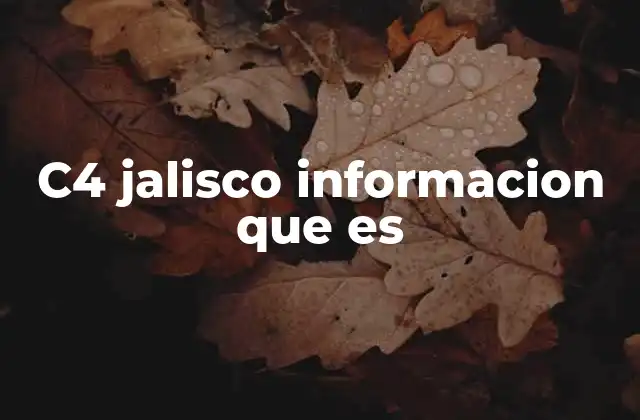 C4 Jalisco Informacion que es