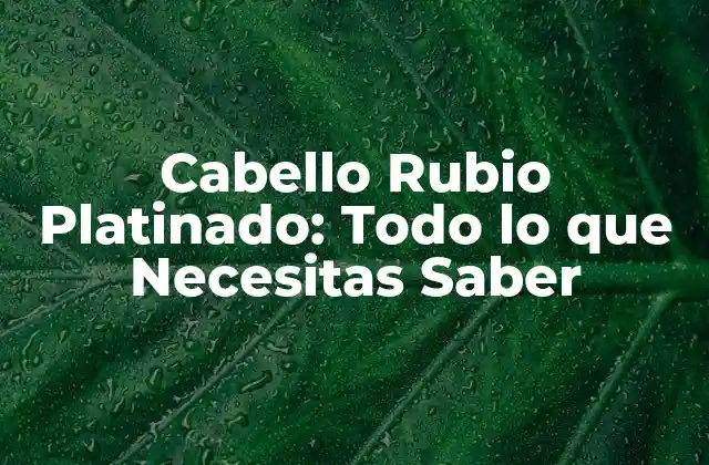 Cabello Rubio Platinado: Todo Lo que Necesitas Saber