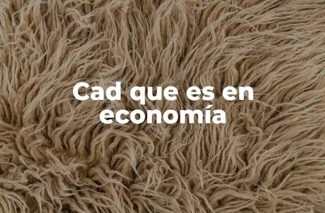Cad que es en Economía