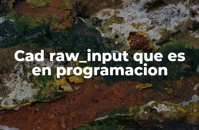 Cad Raw_input que es en Programacion 2 Cómo `raw_input` interactuaba con cadenas en Python 2