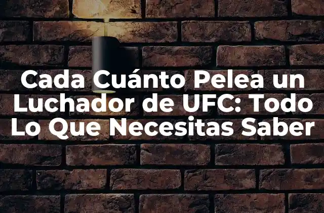 Cada Cuánto Pelea un Luchador de Ufc: Todo Lo que Necesitas Saber