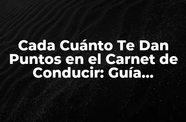 Cada Cuánto Te Dan Puntos en el Carnet de Conducir: Guía Completa 2 ¿Cuál es el Propósito de los Puntos en el Carnet de Conducir?