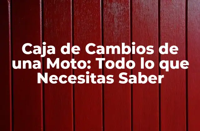 Caja de Cambios de una Moto: Todo Lo que Necesitas Saber