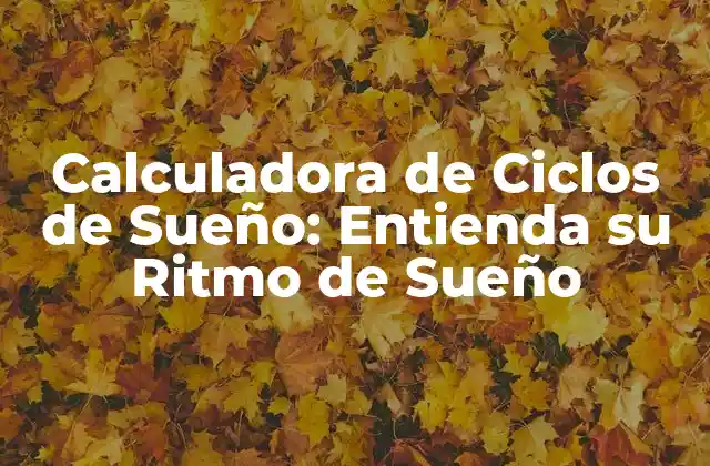 Calculadora de Ciclos de Sueño: Entienda Su Ritmo de Sueño