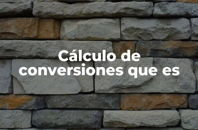 Cálculo de Conversiones que es