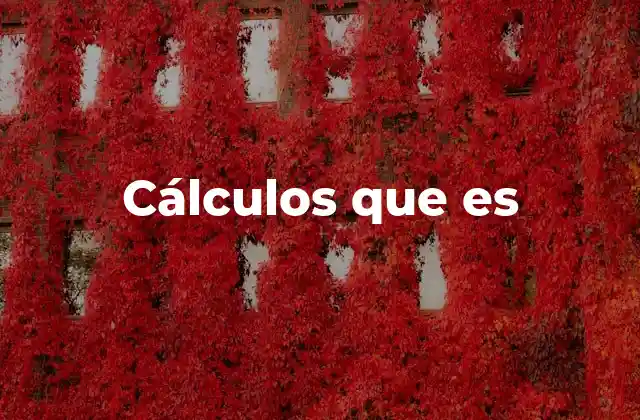 Cálculos que es