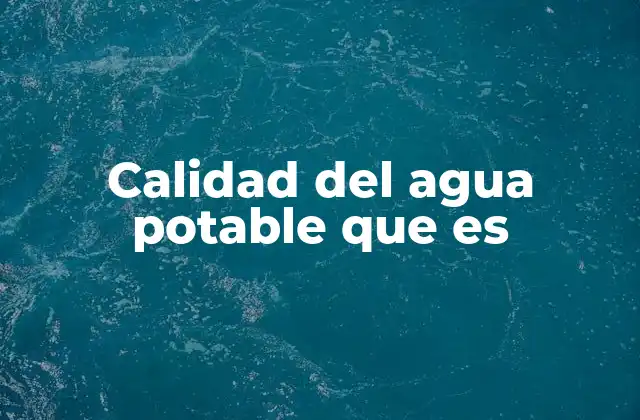 Calidad Del Agua Potable que es 2 La importancia del agua segura en la vida cotidiana