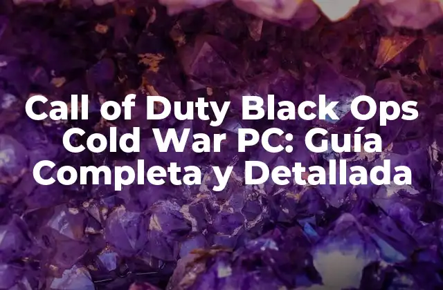 Requisitos Sistemáticos para Jugar Call of Duty Black Ops Cold War en PC