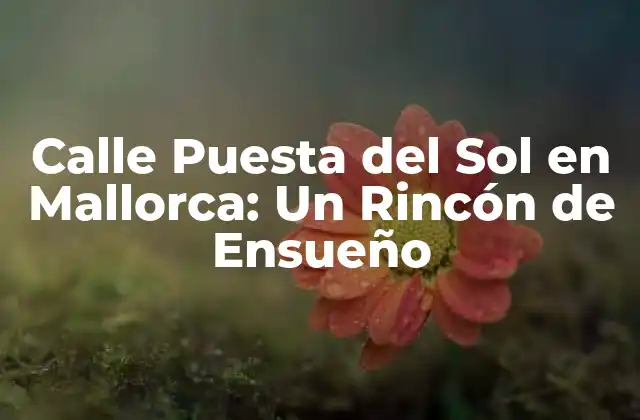 Calle Puesta Del Sol en Mallorca: un Rincón de Ensueño