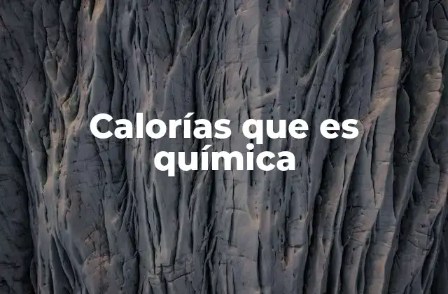 Calorías que es Química