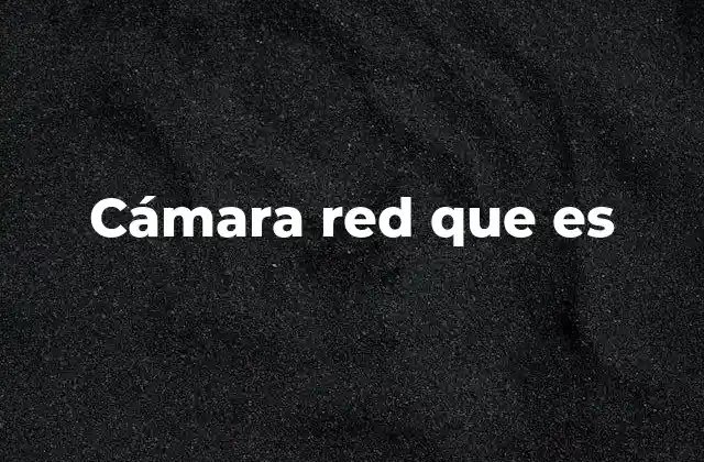 Cómo funciona una cámara red