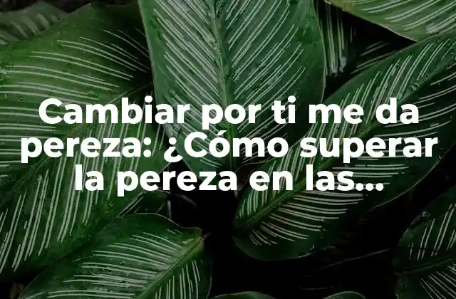 Cambiar por Ti Me Da Pereza: ¿cómo Superar la Pereza en las Relaciones?