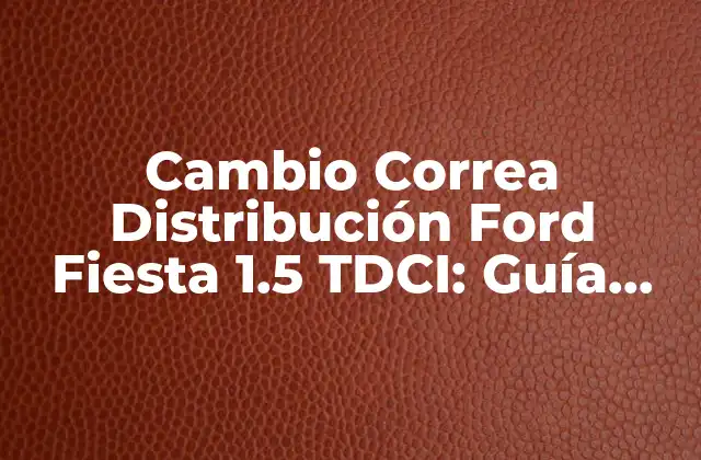 Cambio Correa Distribución Ford Fiesta 1.5 Tdci: Guía Completa y Actualizada