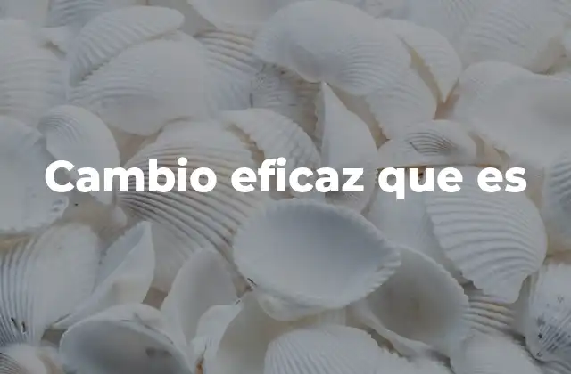 Cambio Eficaz que es