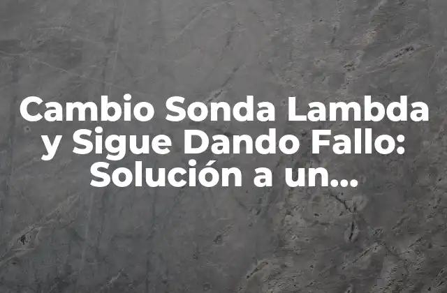 ¿Cuáles son las Causas Comunes del Fallo de la Sonda Lambda?