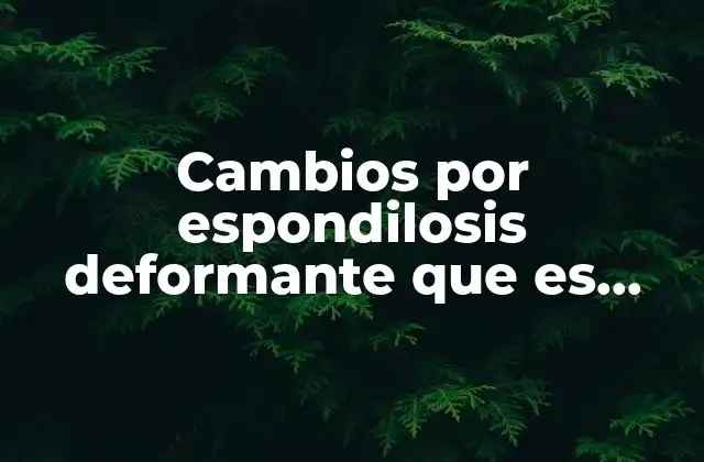 Cambios por Espondilosis Deformante que es Incipiente